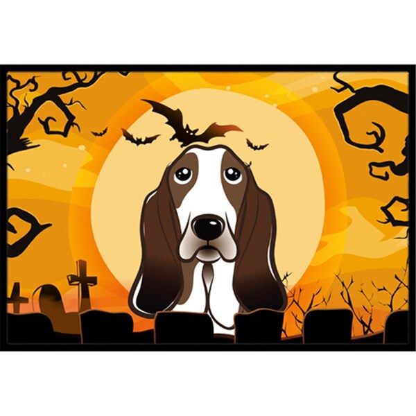 Carolines Treasures Halloween Basset Hound Indoor and Outdoor Mat- 24 x 36 in. BB1801JMAT - main